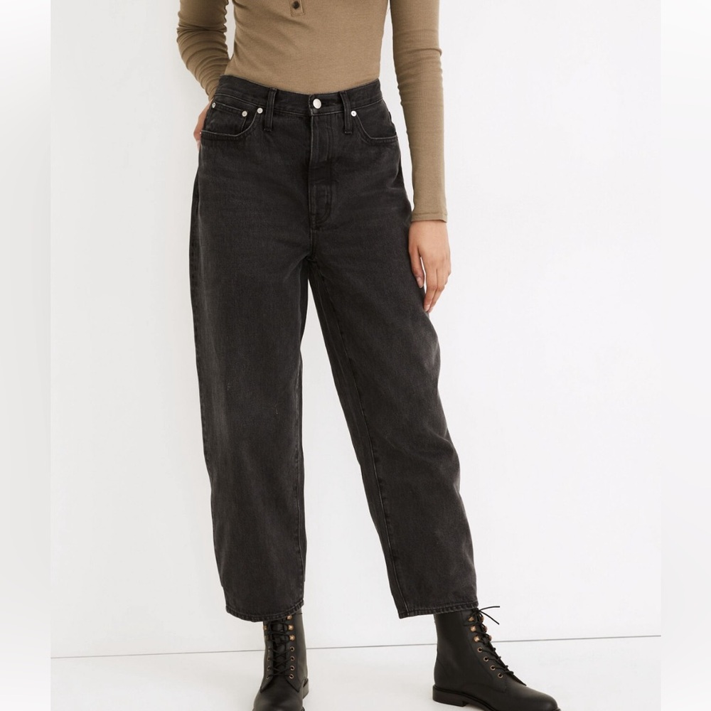 MADEWELL HI RISE BALLOON JEAN BLACK 28